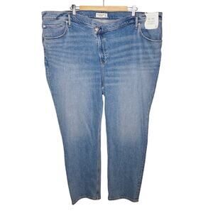 Abercrombie & Fitch The 90s Straight Ultra High Rise Jeans Cross Front 37 / 24 R